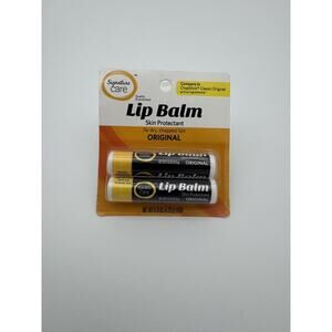 Signature Care Lip Balm Skin Protectant for Dry Chapped Lips-2 Sticks